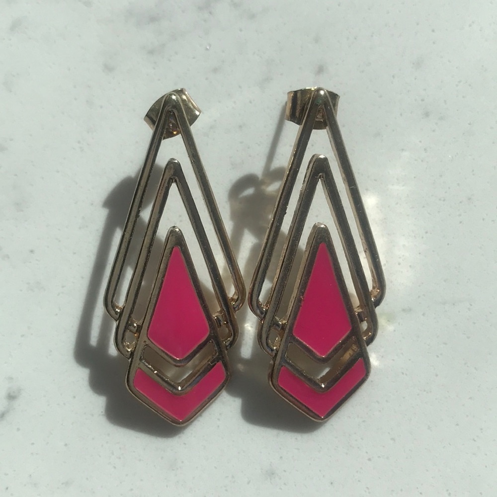 3/$24 Gold w/ Hot Pink Earrings